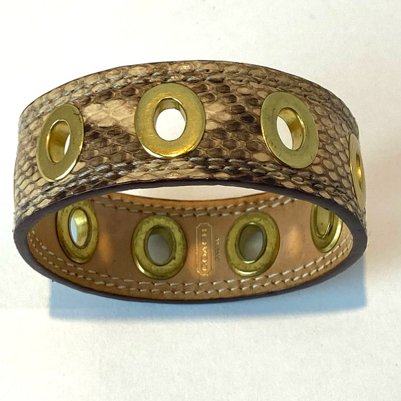 Coach Snakeskin Grommet Bracelet